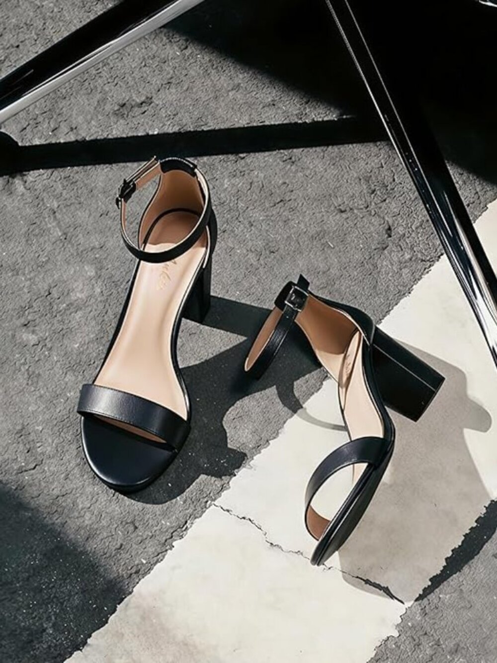 Heels for Women Open Toe Ankle Strap Chunky Heel Sandals 2.75 Inch